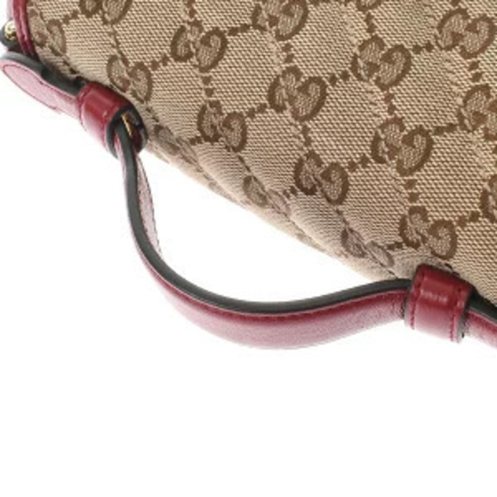 Gucci Leather Supreme Shoulder Red Bag Beige GG Top Handle Canvas Marmont Ebony - Picture 4 of 9